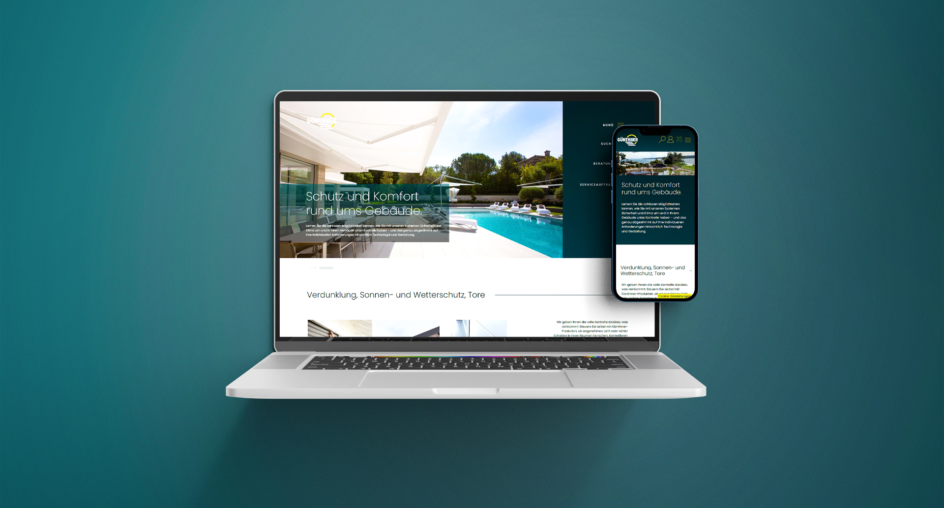 Mockup Website auf dem Laptop und auf dem Smartphone